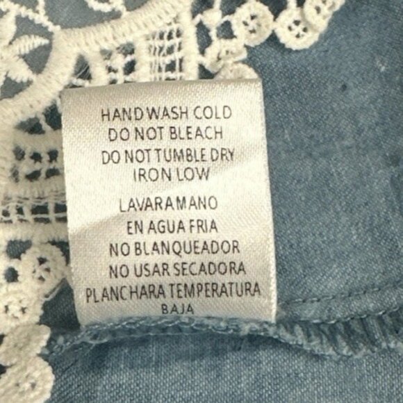 The Impeccable Pig Womens M Short Sleeve Denim Shirt Cotton - Picture 9 of 9